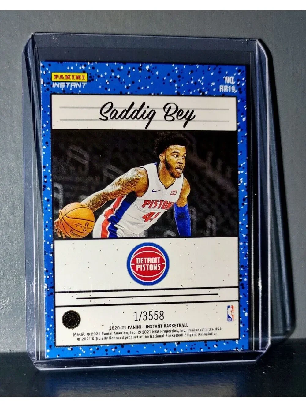 Saddiq Bey 2020-2021 Panini NBA Instant #19 Rated Rookie Retro Card 1/3558
